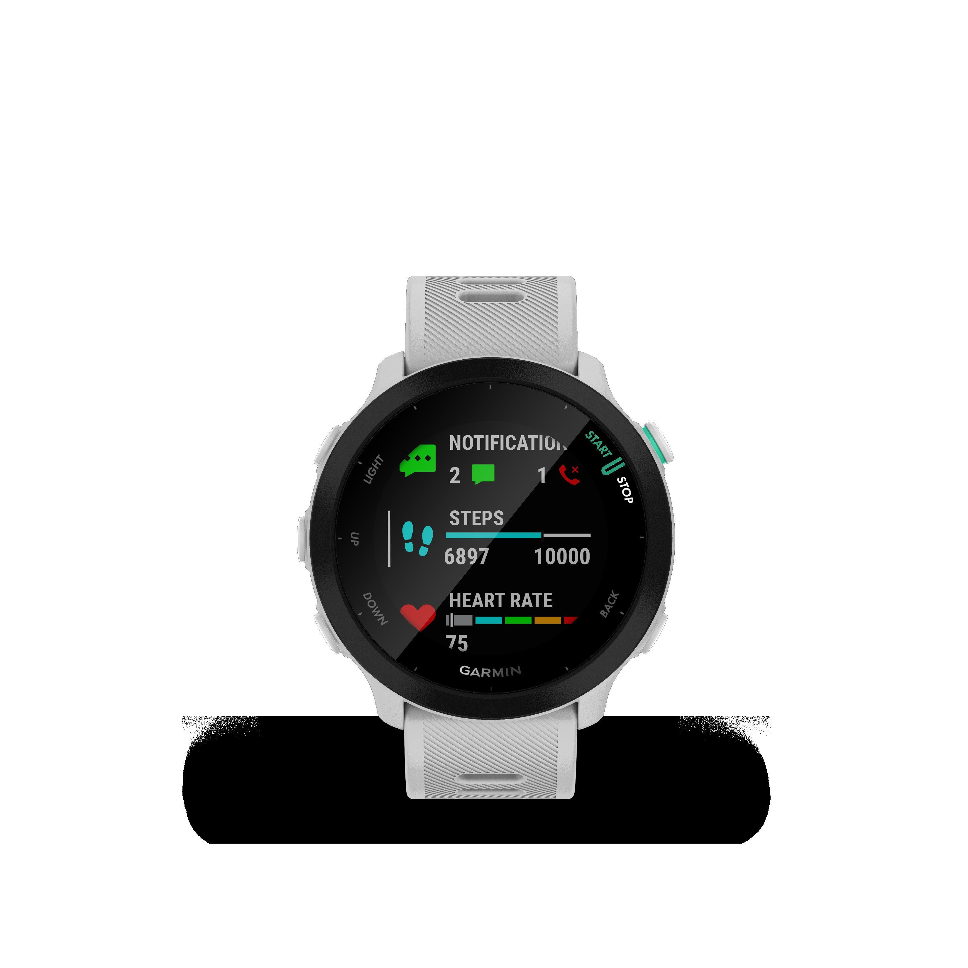 cm/1,04 (2,64 Multisport- Weiß Garmin), Garmin GPS-Laufuhr Smartwatch schwarz/weiß | FORERUNNER Zoll, 55