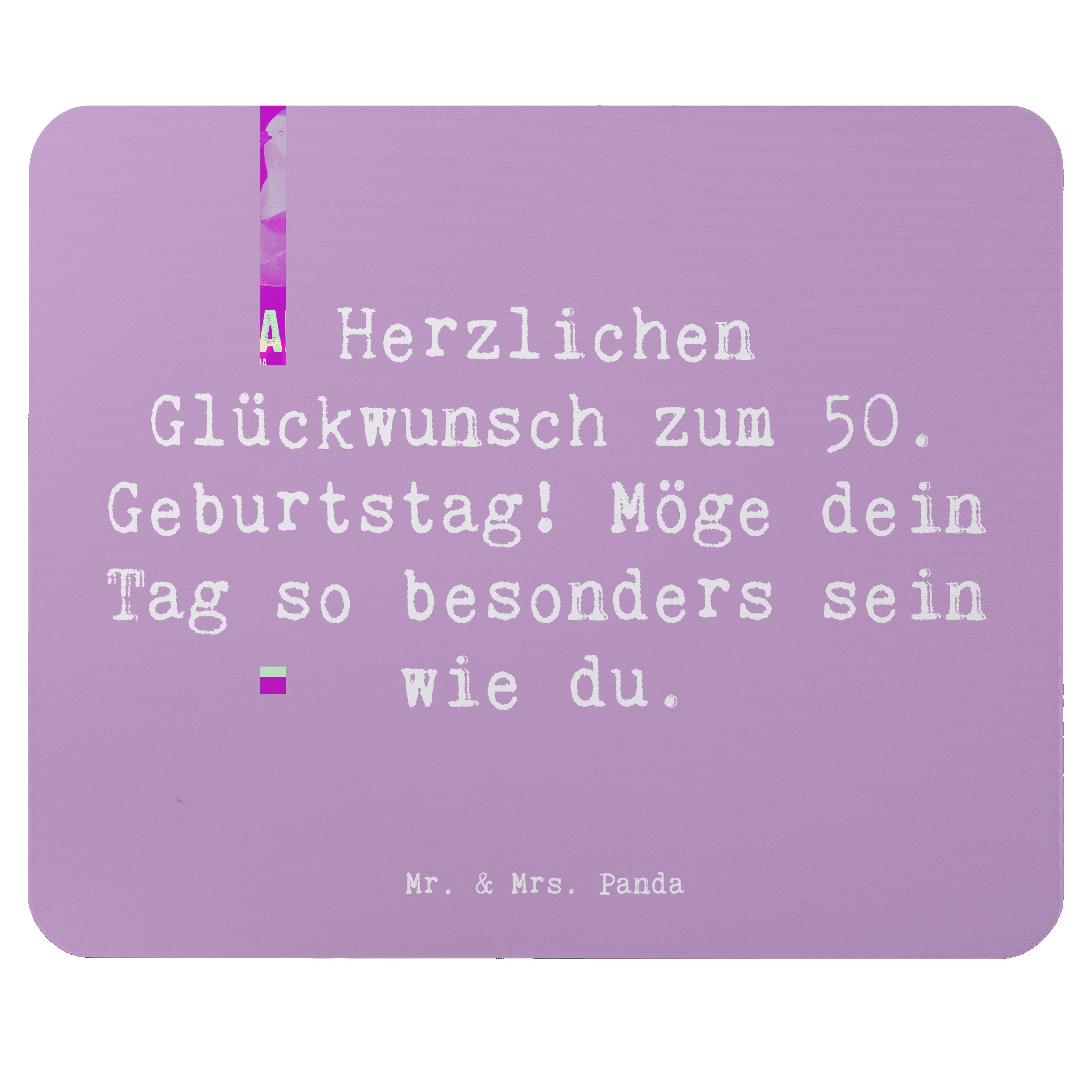 Mauspad Spruch 50. Geburtstag Freude - Lavendeltraum - Geschenk, Meilenstein