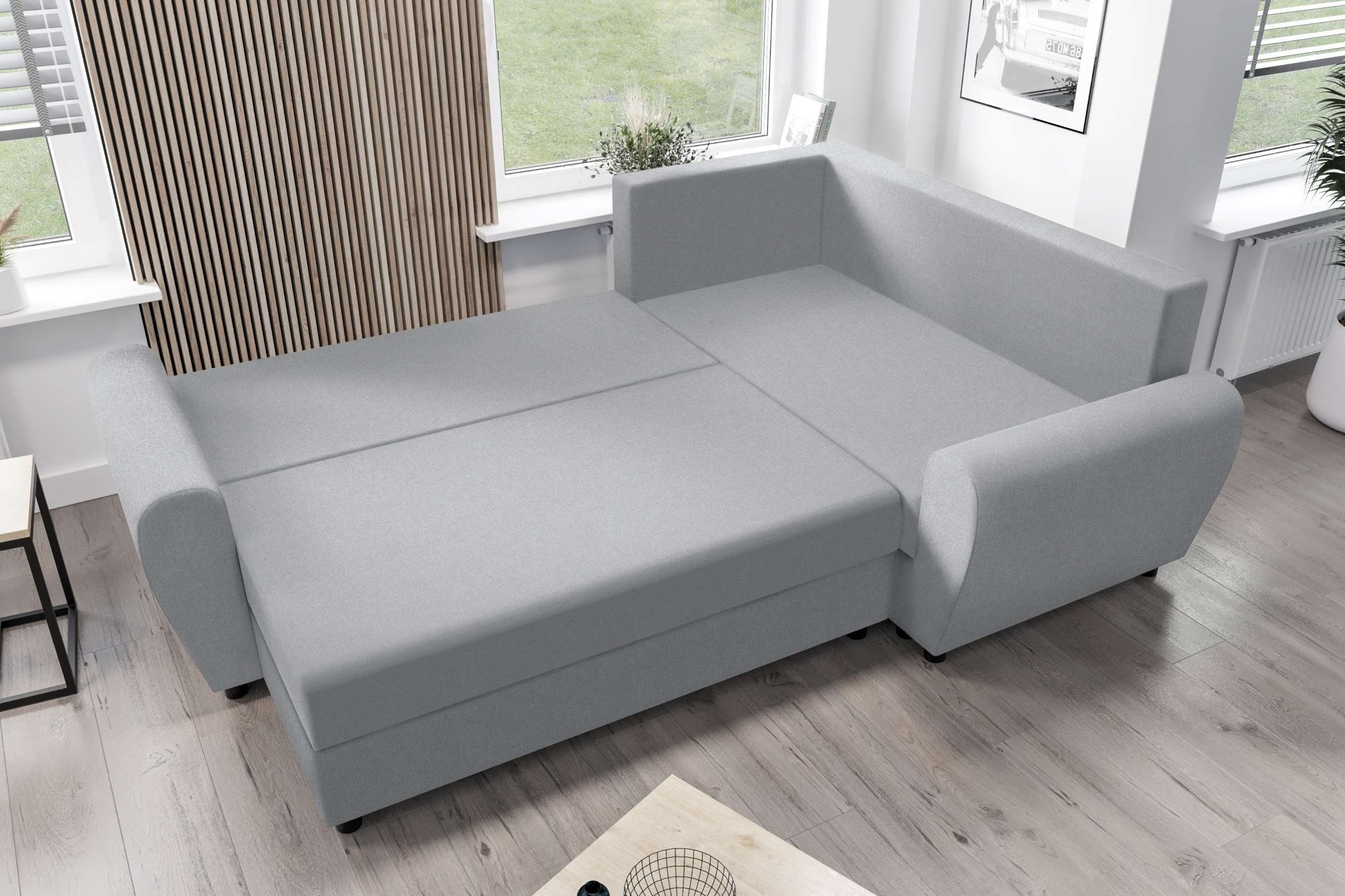 Stylefy Ecksofa Valence, L-Form, Eckcouch, Bettfunktion, Bettkasten, Design mit Sofa, Modern Sitzkomfort, mit