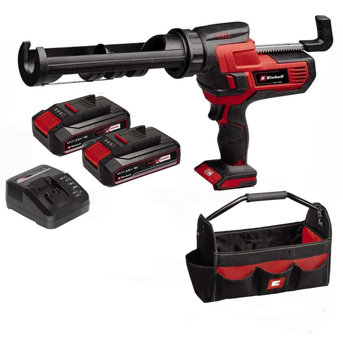 Einhell Akku-Kartuschenpistole Kartuschenpistole TE-SG 18/10 Li 18V + 2 x Akku 2.5 Ah, Ladegerät, Bag
