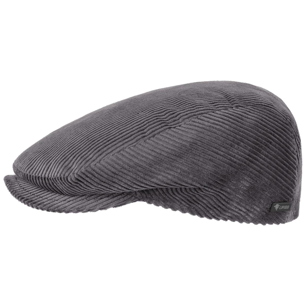 Lipodo Flat Cap (1-St) Baumwollcap mit Schirm, Made in Italy grau