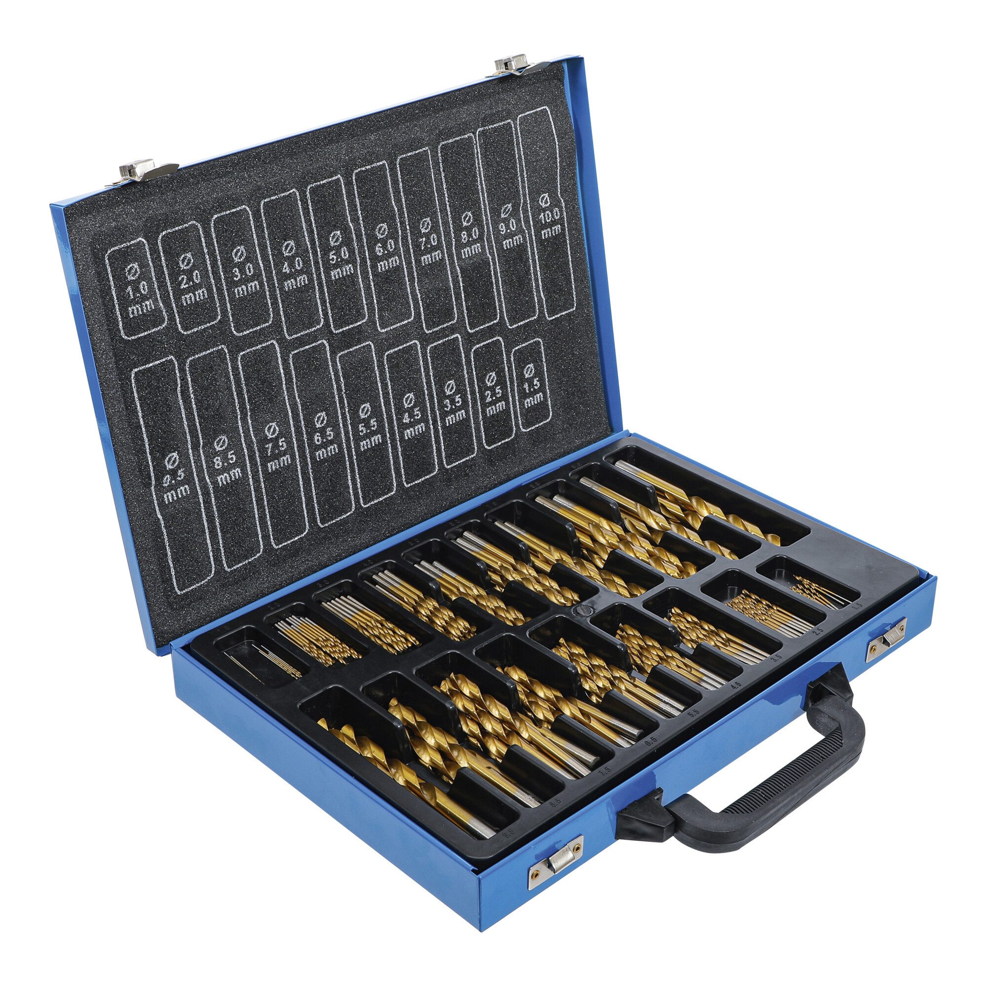 BGS technic Metallbohrer BGS Spiralbohrer-Satz HSS titan-nitriert 1 - 10 mm, 170-tlg.