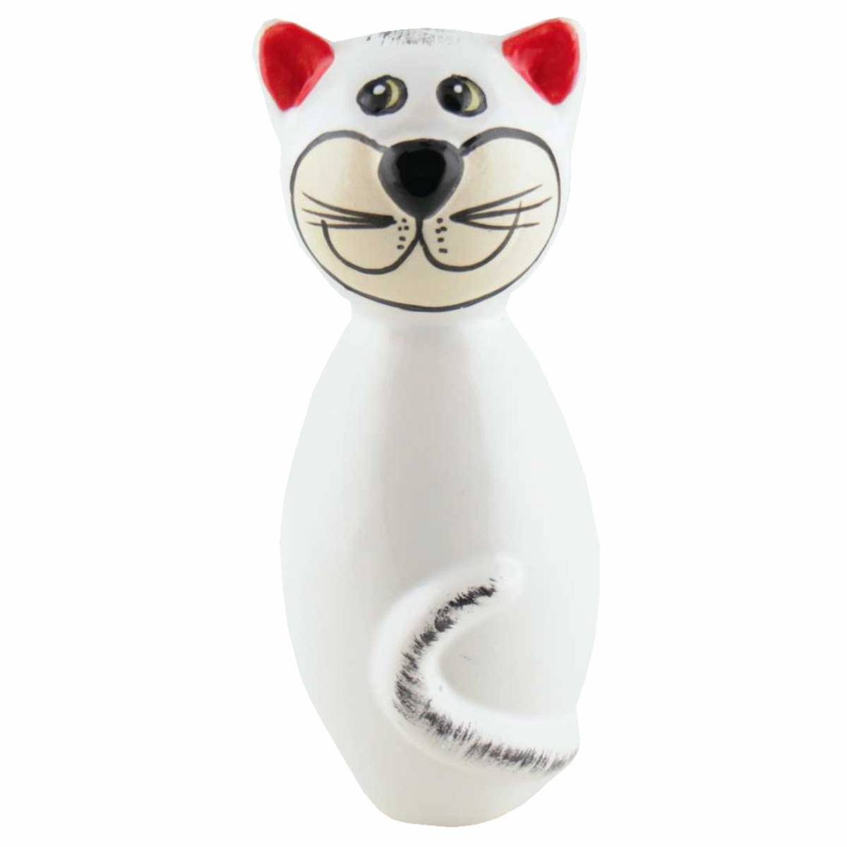 Tangoo Gartenfigur Tangoo Keramik-Katze MINI weiß glänzend, (Stück)