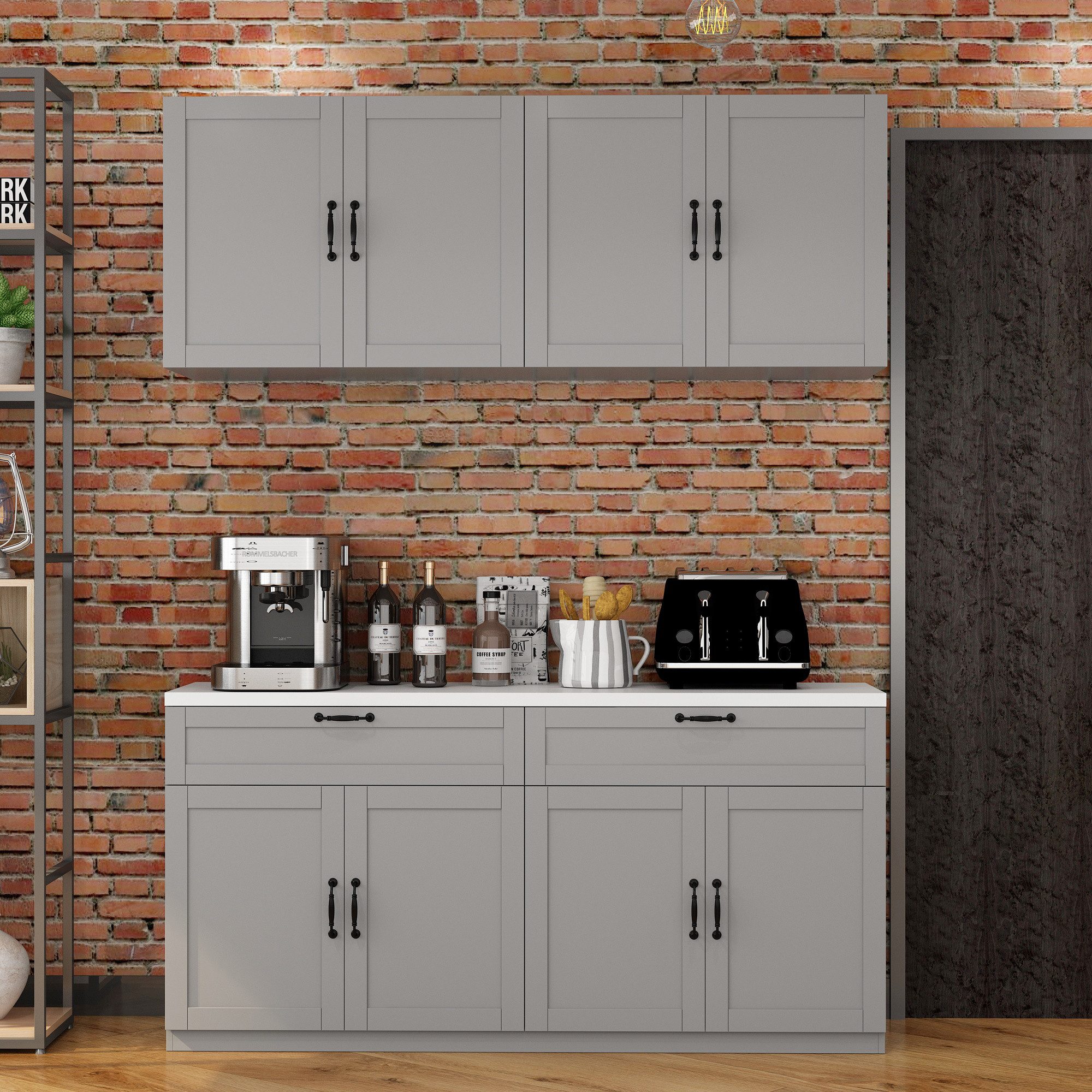FUFU&GAGA Küchenbuffet Küchenschrank, 160*44*80cm günstig online kaufen