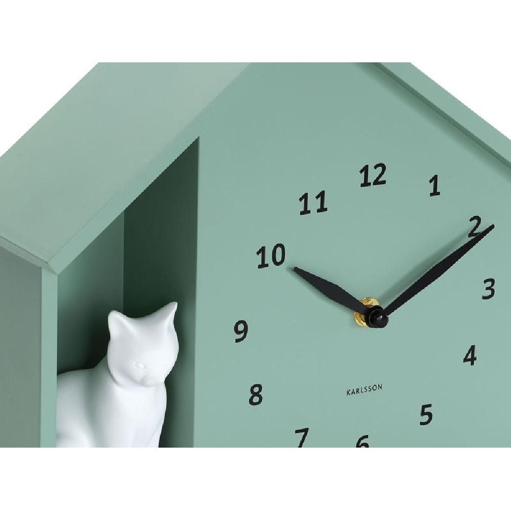 Karlsson Uhr Kuckucksuhr Katze Sitting Cat Grayed Jade – Bild 4 von 4
