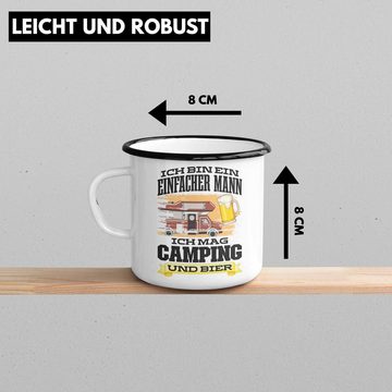 Trendation Thermotasse Trendation - Wohnwagen Camper Emaille Tasse Geschenke Wohnmobil für Männer Campingwagen Geschenkidee Zubehör Camping Opa Oma Rentner Lustig Grafik Bier