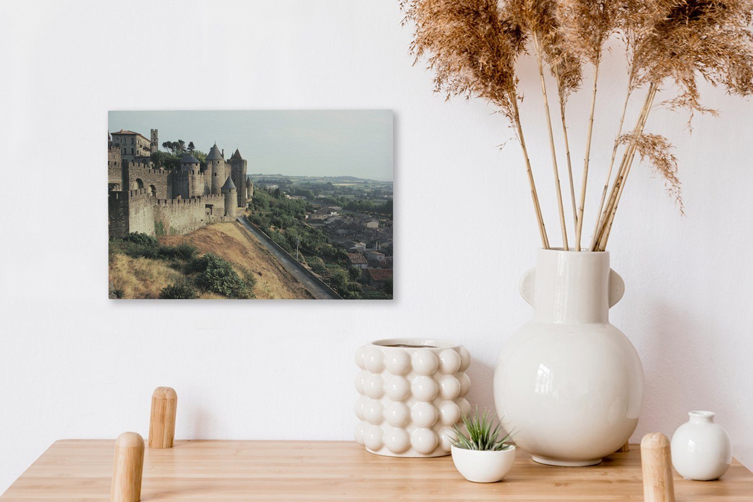 Bäume, - (1 Carcassonne Leinwandbilder, 30x20 Aufhängefertig, Wanddeko, Burg cm - Wandbild OneMillionCanvasses® St), Leinwandbild