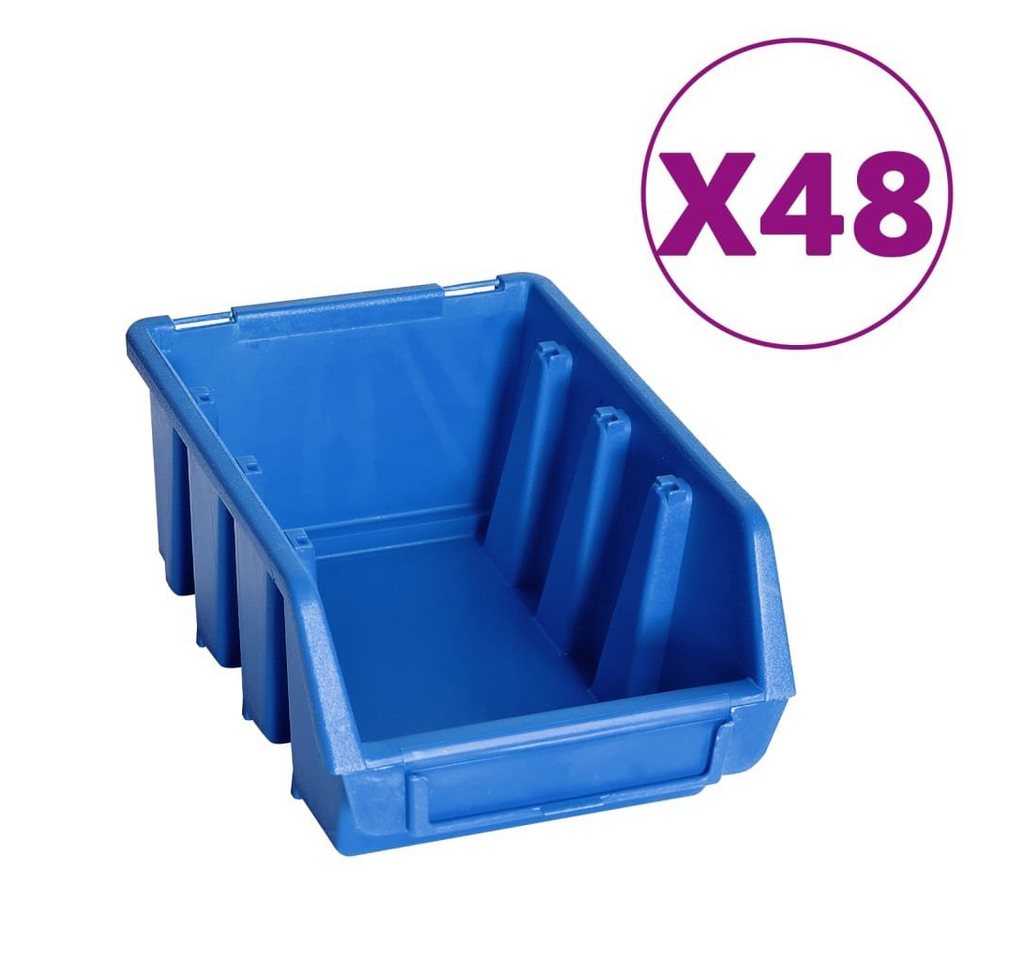 Thumbnail - vidaXL Werkzeugbox 128-tlg. Behälter-Set für Kleinteile mit Wandplatten Blau