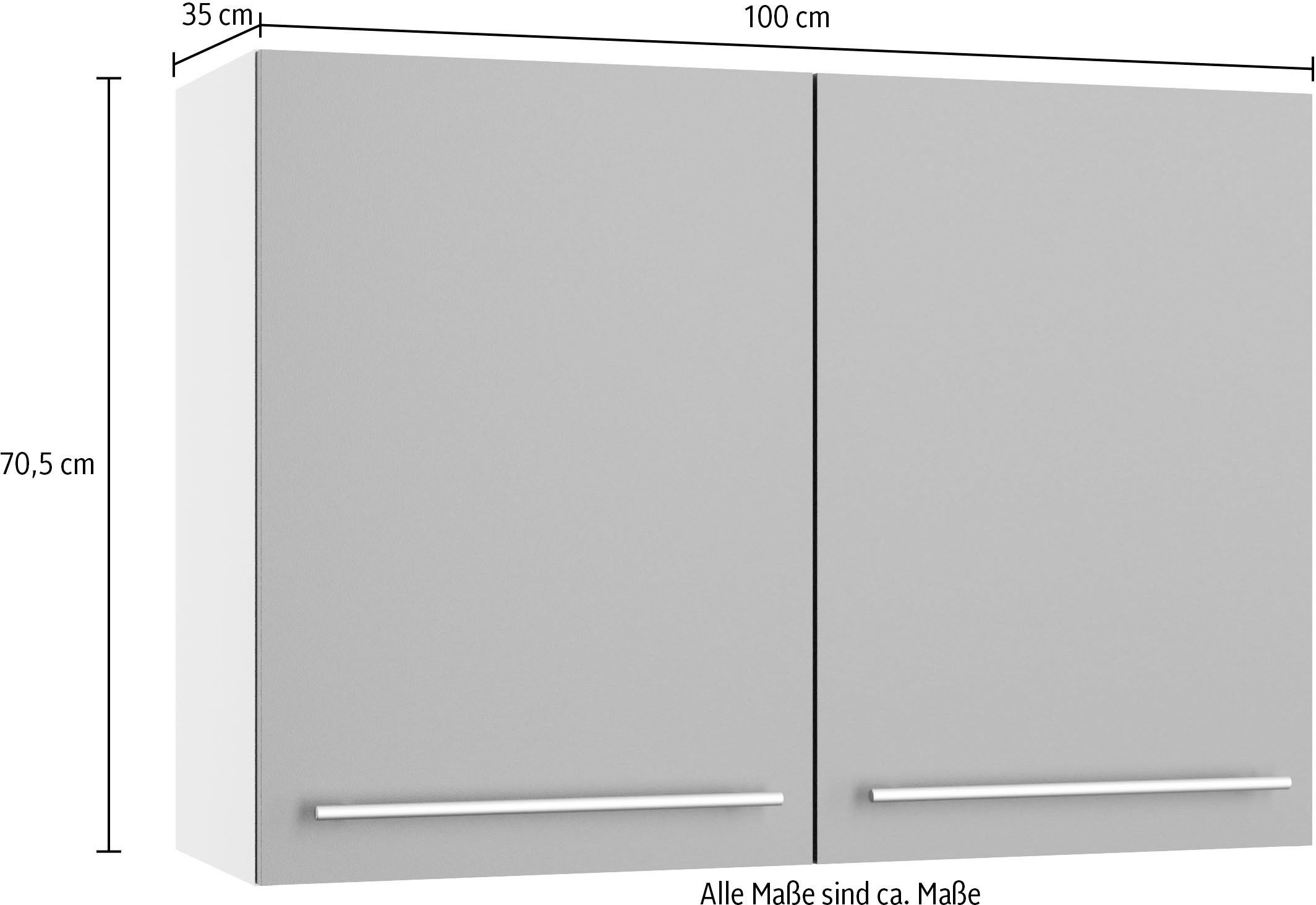 KOCHSTATION Hängeschrank KS-Bern2 Breite 100 cm, 2 Türen, 2 Einlegeböden – Bild 5 von 5