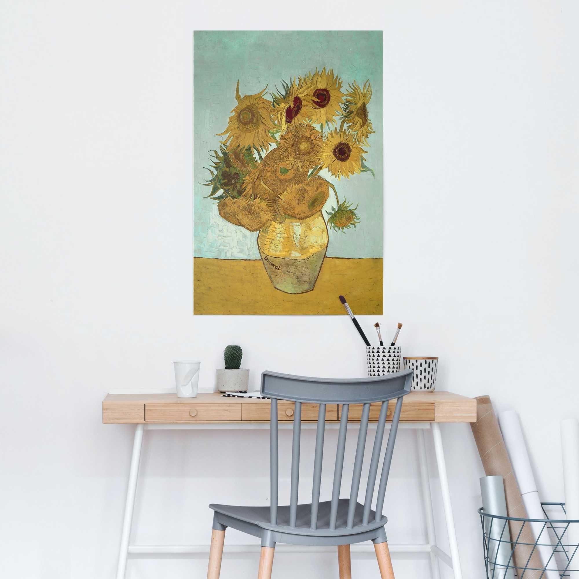 Reinders! Poster Sonnenblumen Vincent van - Blüte - - (1 Gogh Berühmtes Pflanze Gemälde, St)