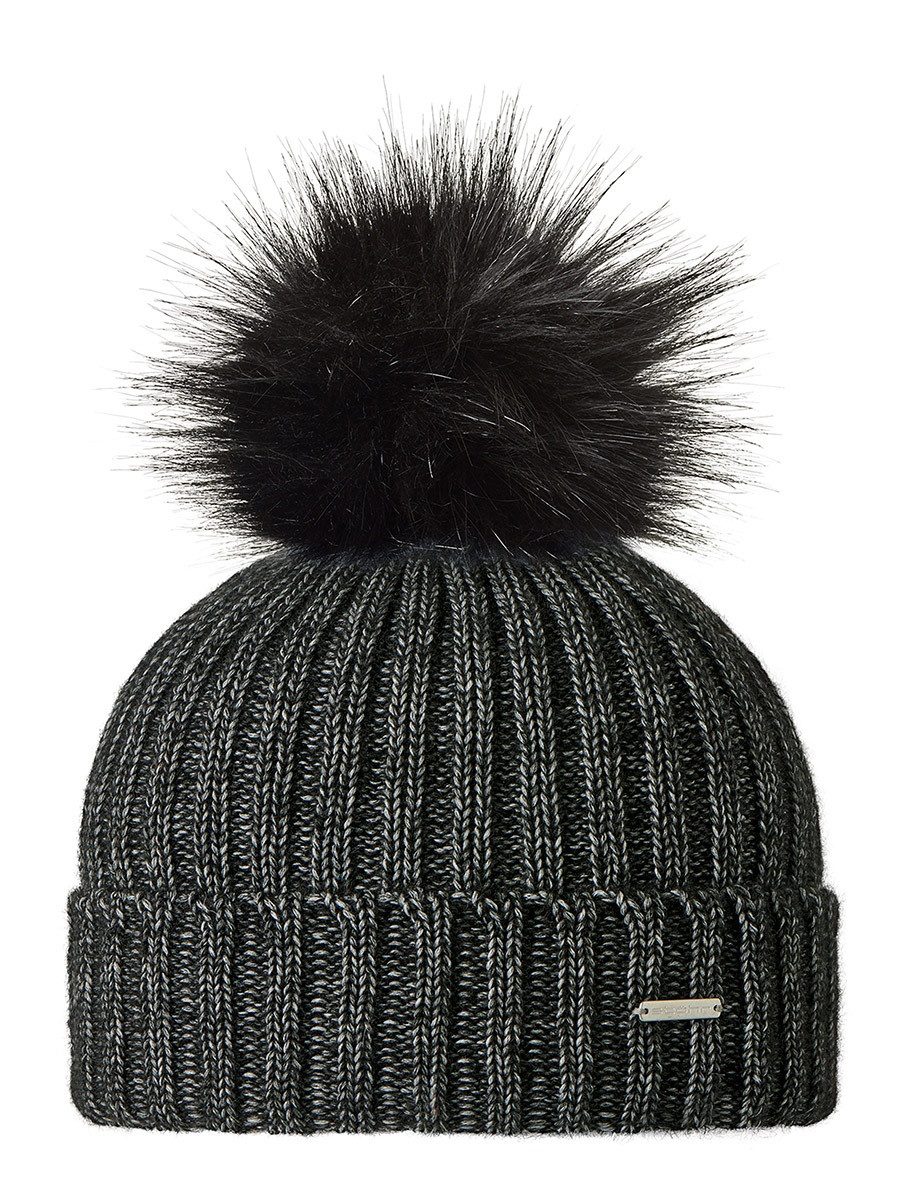 STÖHR Bommelmütze Mütze (Pompon) Desa schwarz/silber Damen 1er