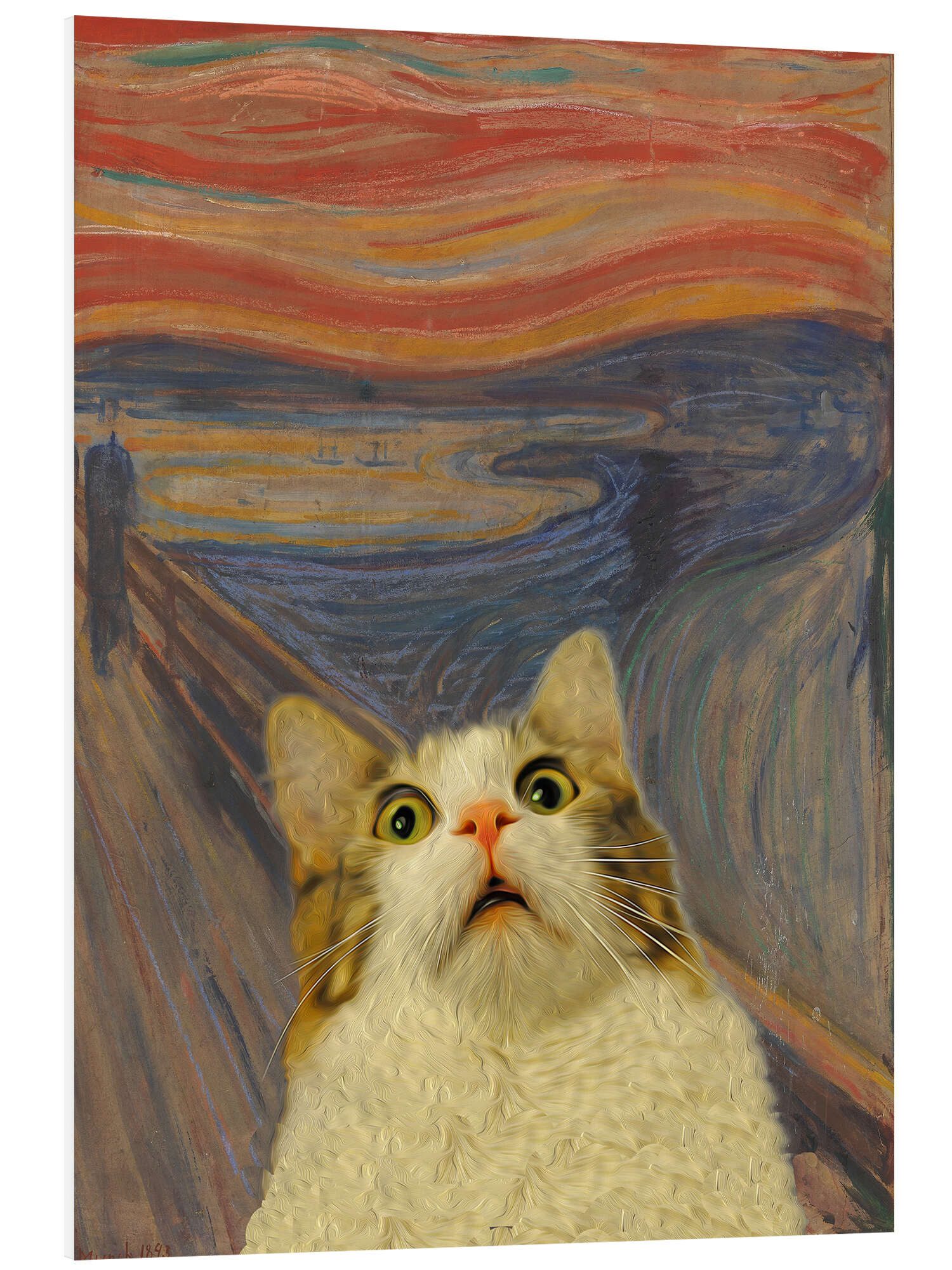 Posterlounge Wandbild Der Schrei - Katze III, Artelele, erhältlich als Poster, Leinwandbild, Wandsticker oder Acrylglasbild