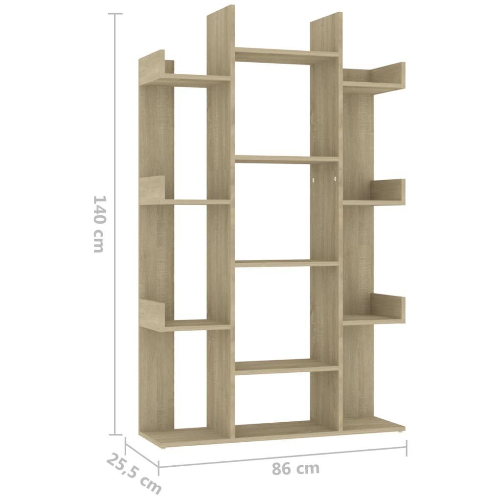 Holzwerkstoff Bücherregal 86x25,5x140 furnicato cm Sonoma-Eiche