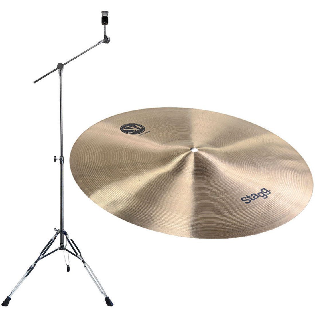 Stagg Schlagzeug Stagg SH Thin Crash 15 mit Galgen-Beckenständer
