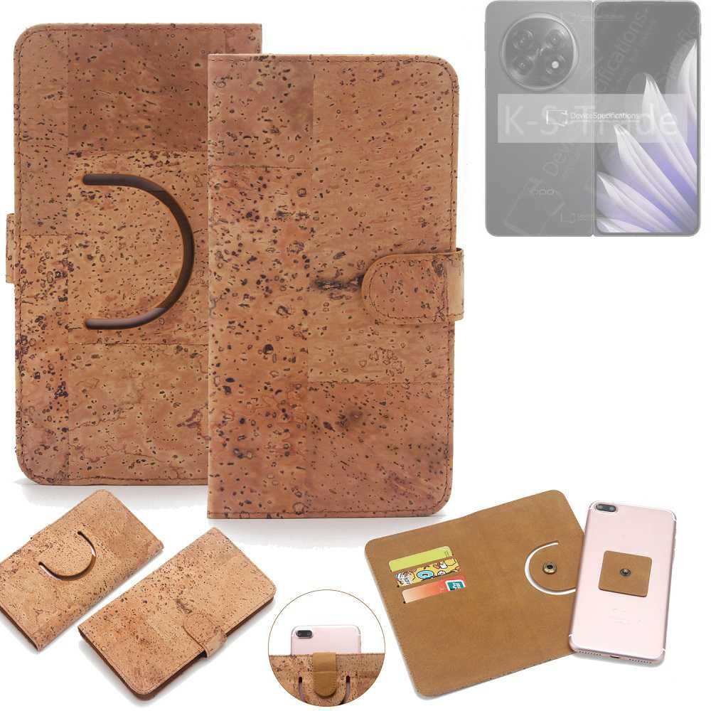 K-S-Trade Handyhülle für Oppo Find N5 CPH2671, Handy-Hülle Schutz-Hülle Handyhülle Schutzhülle Korkhülle
