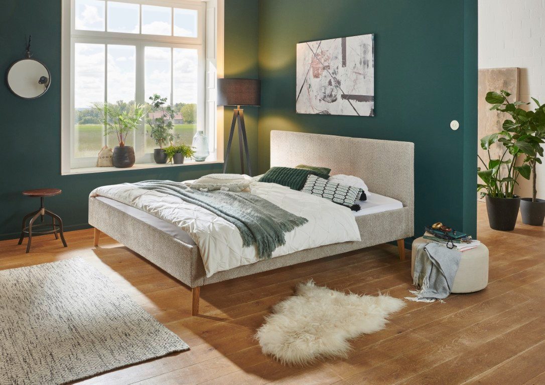 meise.möbel Polsterbett Polsterbett Kreta, Flausch, taupe, 180 x 200 cm, kuscheliges Doppelbett 180x200, Erwachsenenbett taupe, King Size