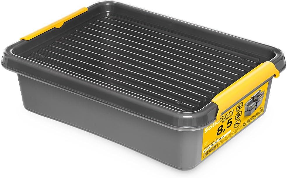 KONZEPT Aufbewahrungsbox mit Deckel, Stapelbox aus hochwertigem Kunststoff (8L - ‎40 x 30 x 11 cm)