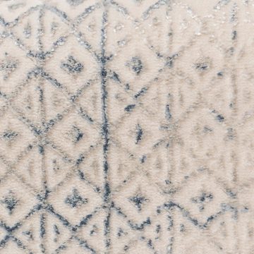 Teppich Moderner Designer Teppich, glänzend, in blau-weiß, Carpetia, rechteckig, Höhe: 5 mm