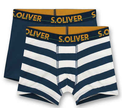 s.Oliver Junior Boxershorts s.Oliver Jungen 2er Pack Boxershorts Shorts blau Ringel (Set, 2-St)