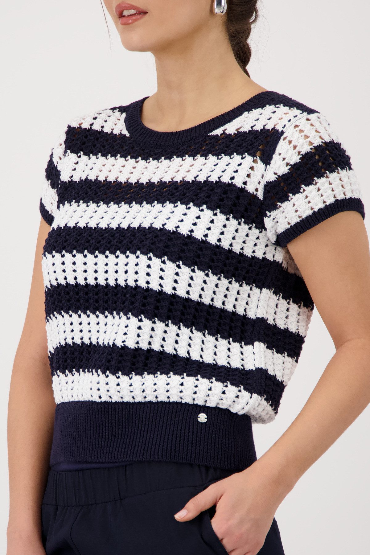 Monari Strickpullover Regular fit mit Ajour-Muster
