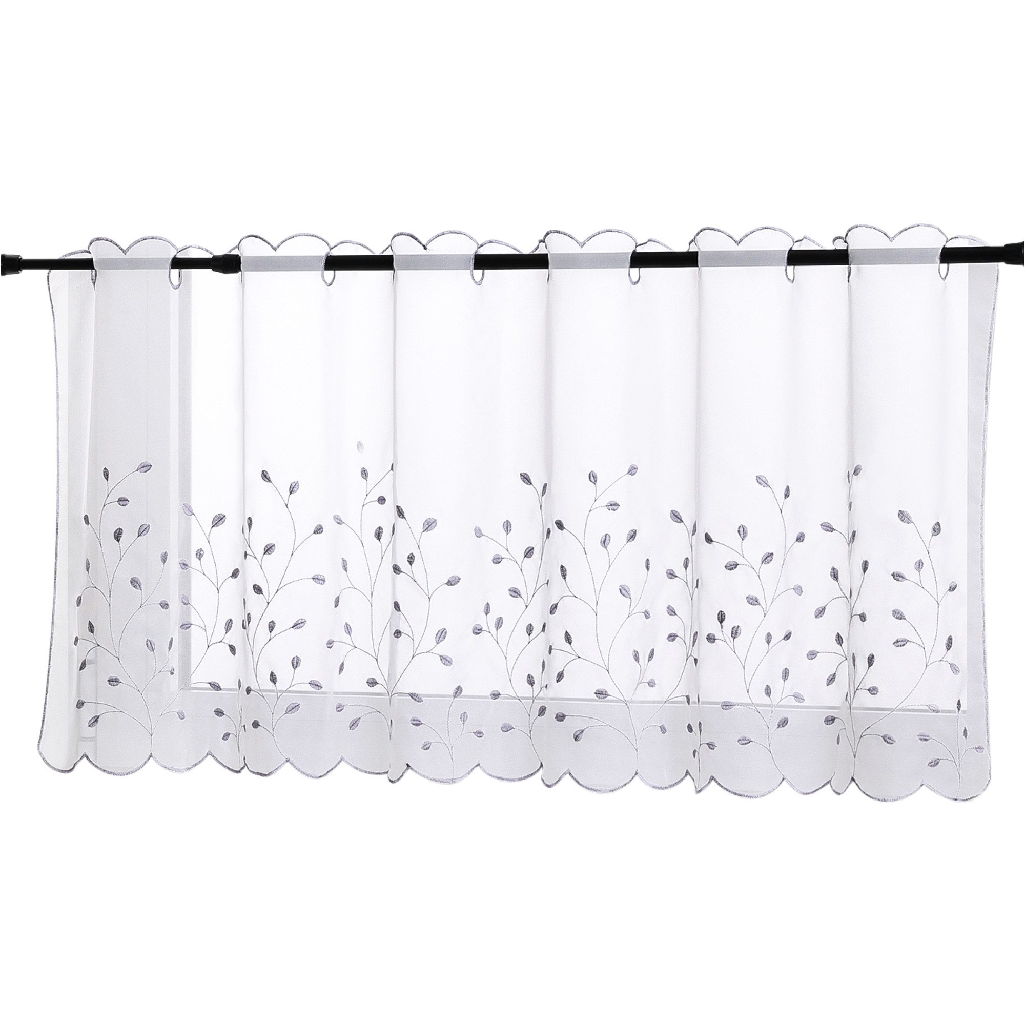 Joyswahl Scheibengardine (1 St), Stangendurchzug, transparent, Stickerei Ku günstig online kaufen