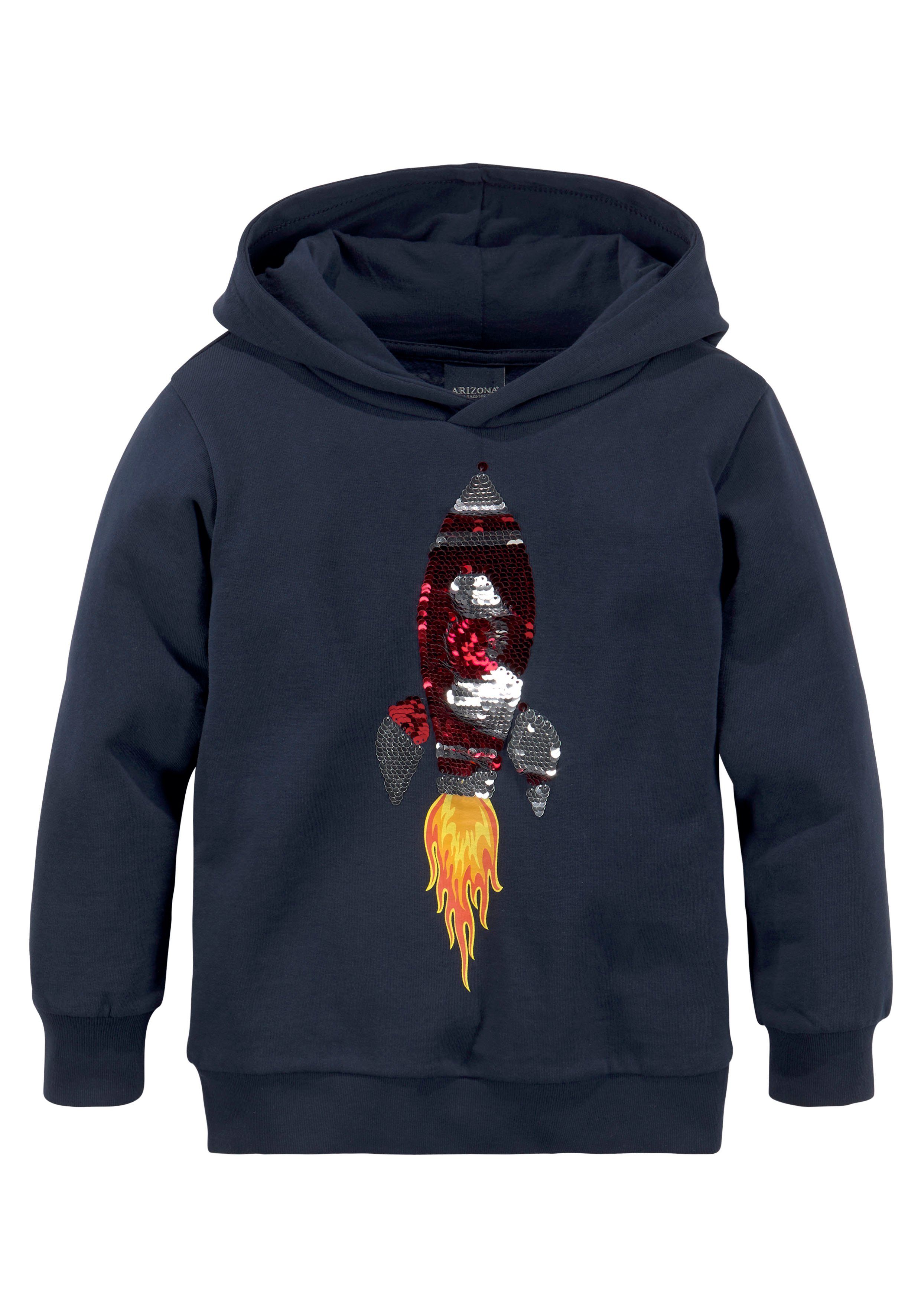 KIDSWORLD Kapuzensweatshirt mit Rakete aus Wendepailletten | Sweatshirts