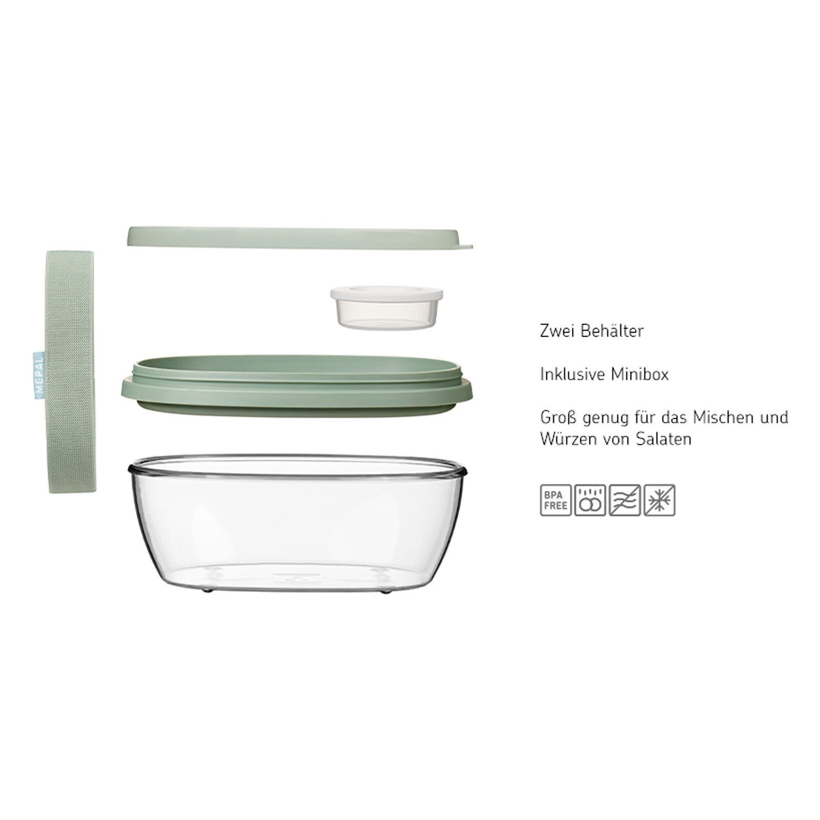 Mepal Lunchbox Ellipse Lunchbox Duo 825 + 600 ml, Kunststoff, (2-tlg), Spülmaschinengeeignet, Mikrowellenfest