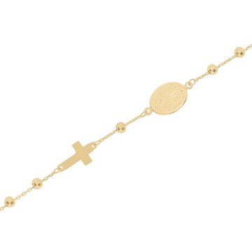 Stella-Jewellery Goldarmband 585er Gold Armband Rosenkranz Kreuz Mutter Maria (inkl. Etui, 1-tlg), Armkette, Goldarmband