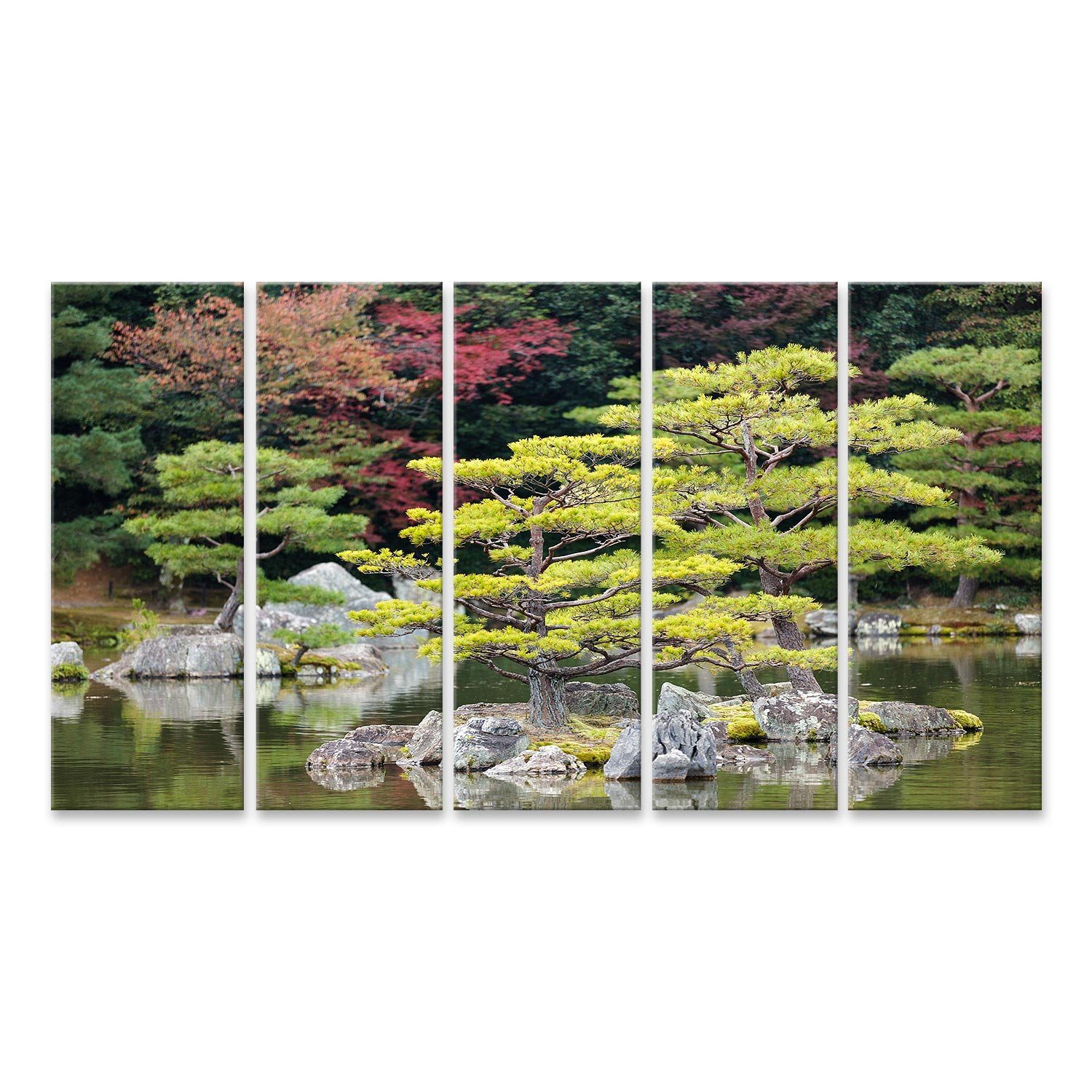 Leinwandbild Bild auf Leinwand Zen Kiefernbaum Wandbild Leinwandbild Wand Bilder Po