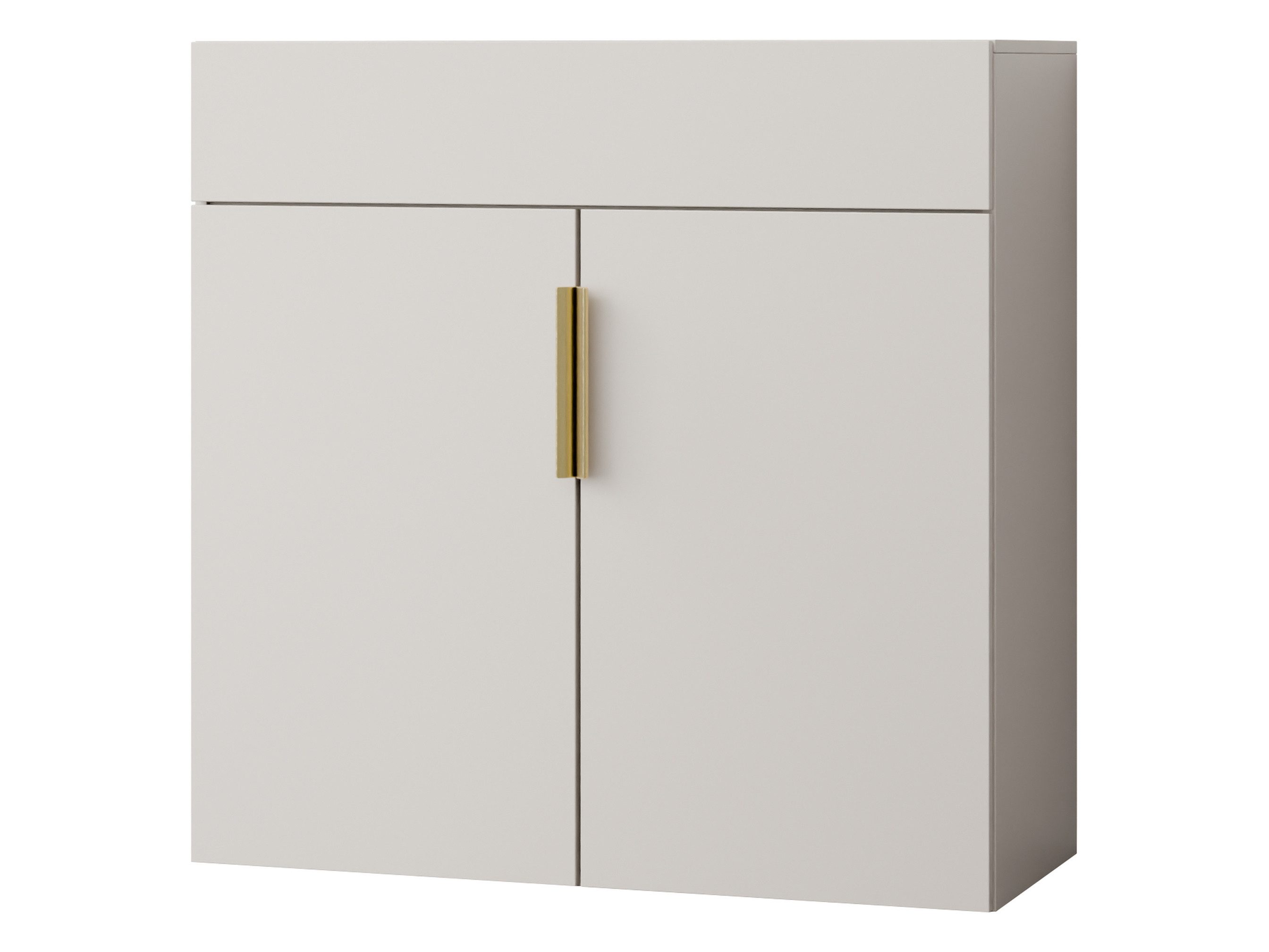 MIRJAN24 Kommode Kerkin 2D1S (mit zwei Drehtüren und Schublade), 100x42x100 cm, Griffe aus Metall in der Farbe Gold