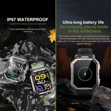 findtime Smartwatch (1,83 Zoll, Android, iOS), mit Telefonfunktion Sportuhren Fitnessuhr Wasserdicht Armbanduhren