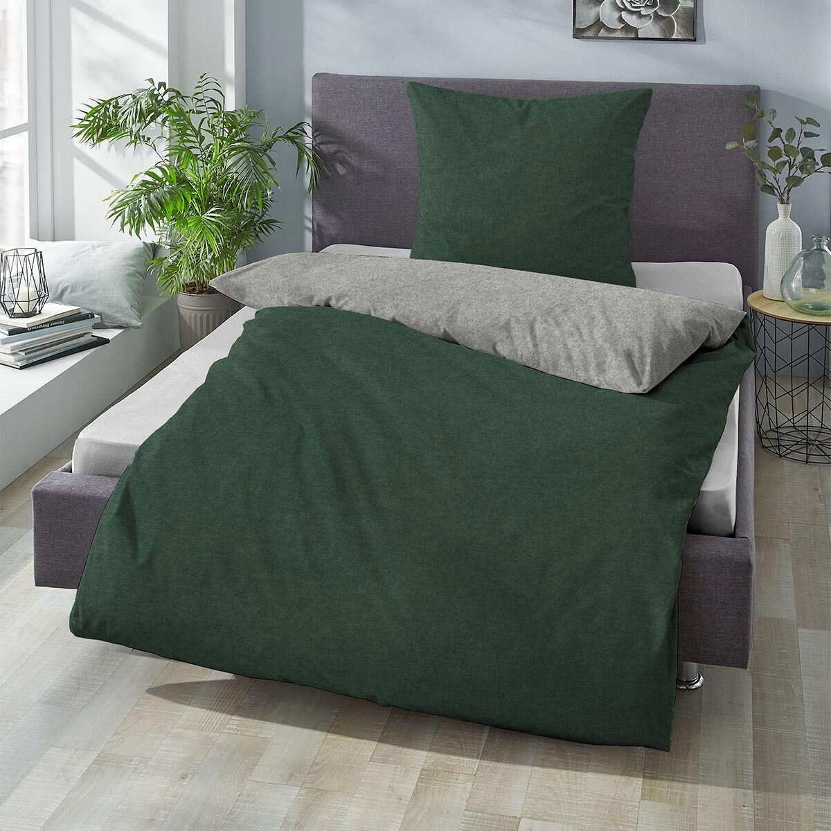 TRAUMSCHLAF Bettwäsche Uni Melange, Flanell, 2 günstig online kaufen