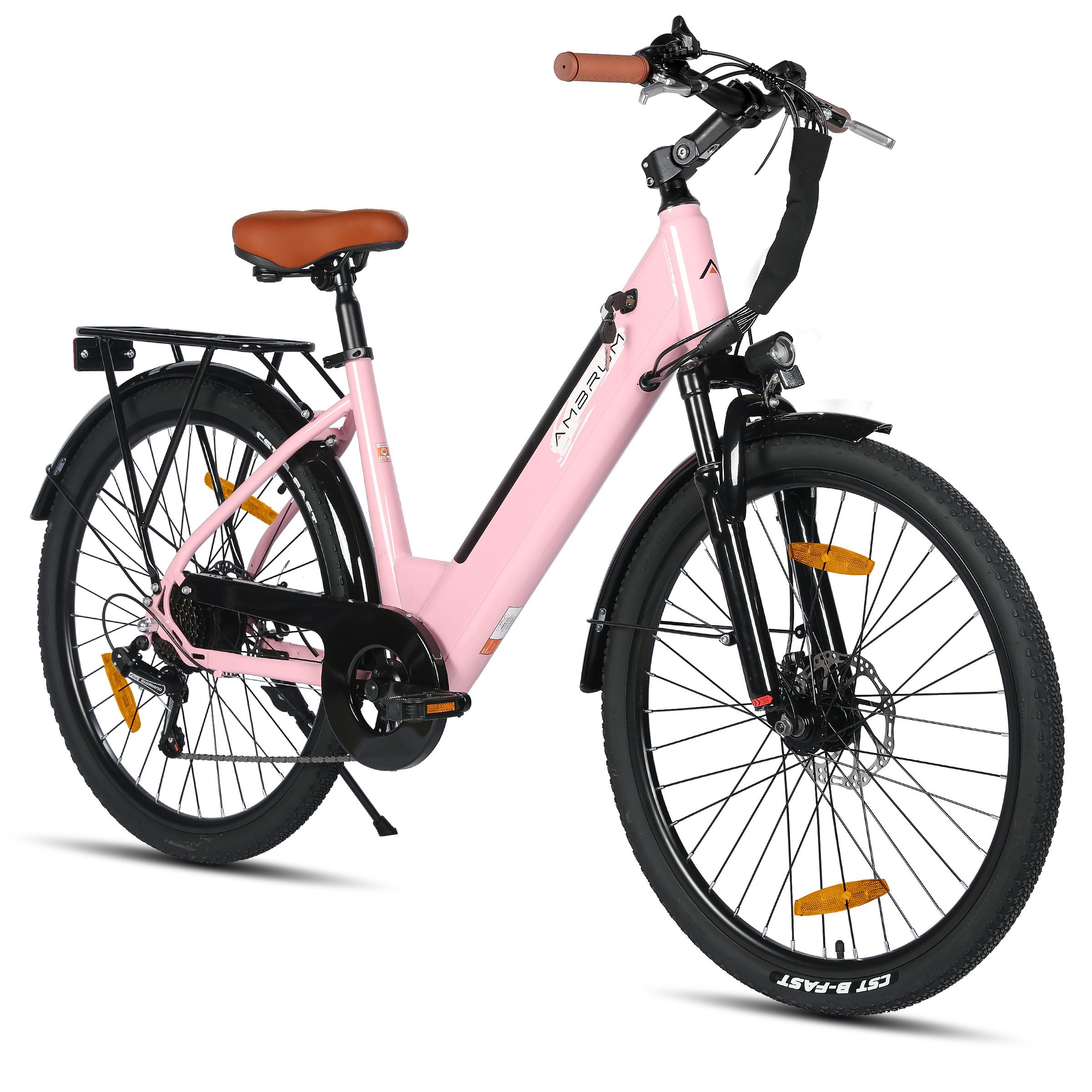 HILAND E-Bike 26" E-Mountainbike mit Shimano-Schaltung, Gepäckträger & Nabenmotor, Heckmotor, 280,8 Wh