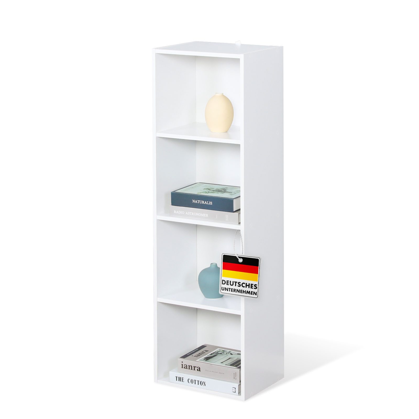 Floordirekt Bücherregal Alaska in 2 Größen, weißes Regal aus MDF, platzspar günstig online kaufen