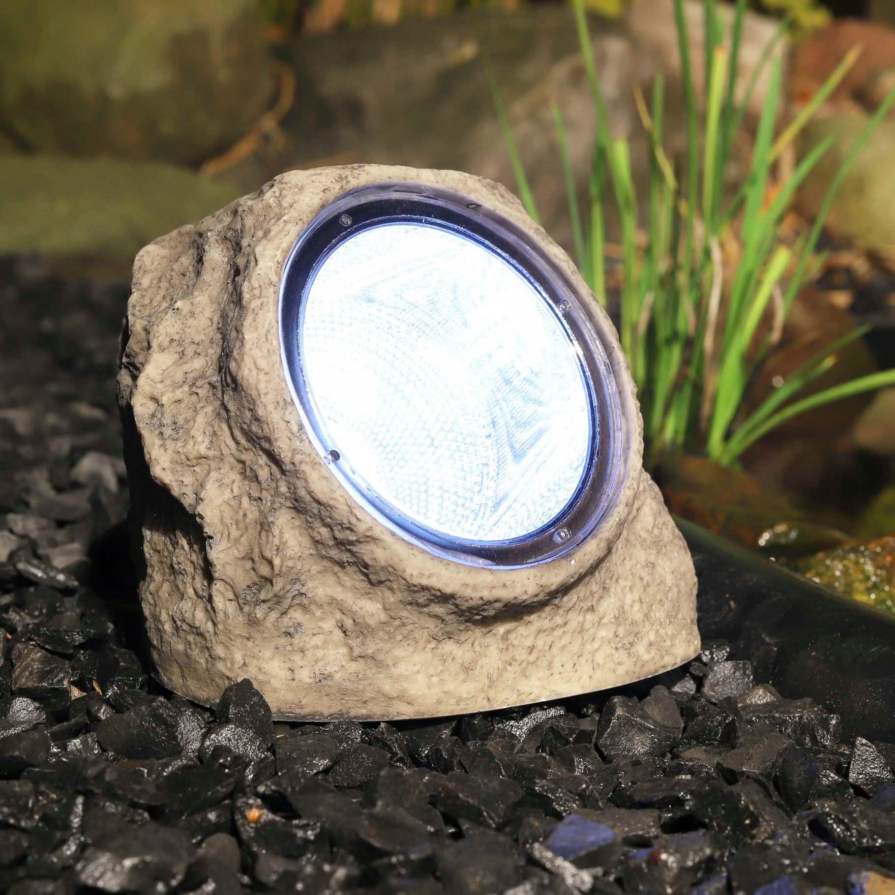 Haushalt International Gartenleuchte Solar-Stein mit 4 LED Maße: ca. 14,5 x 12 x 11cm