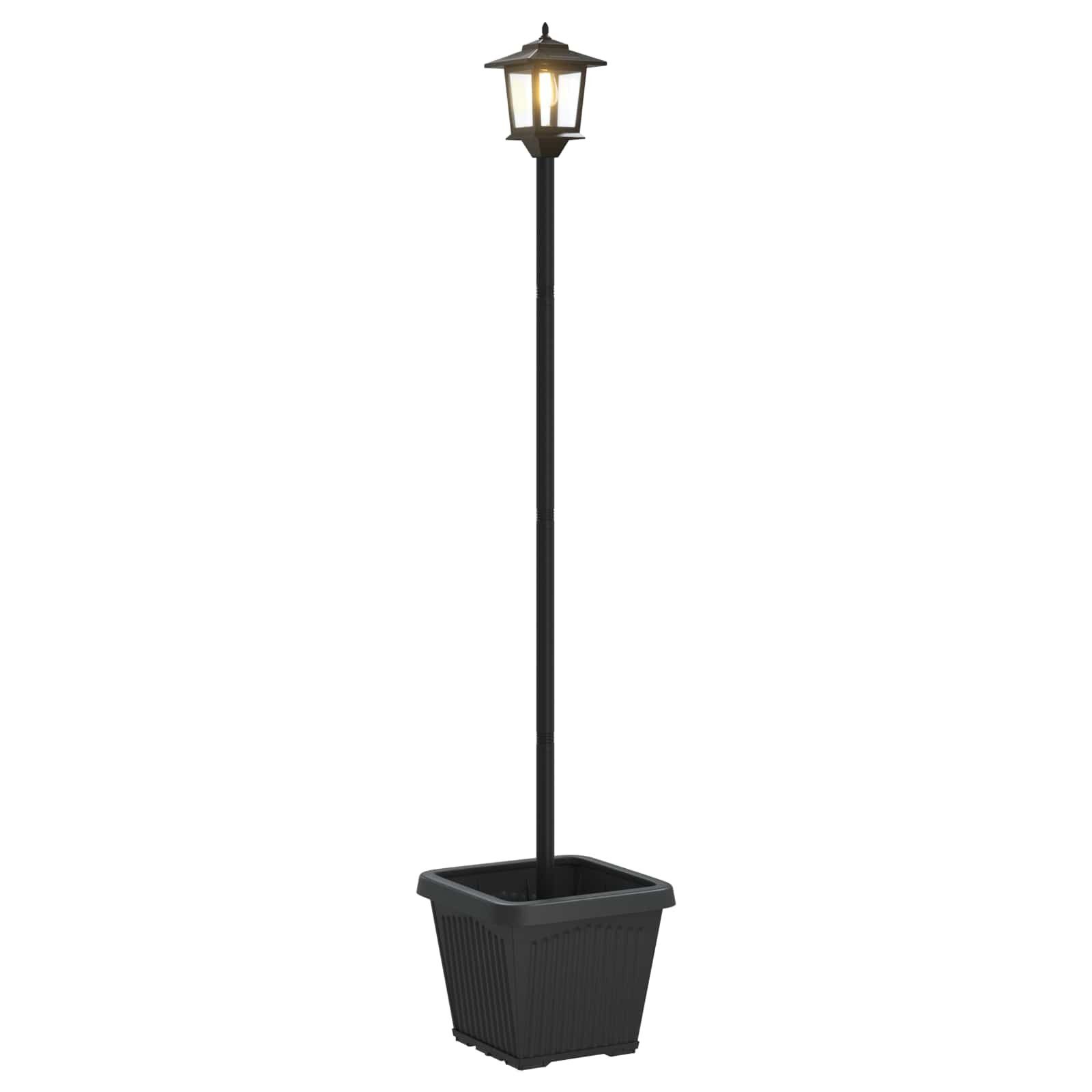 vidaXL Gartenleuchte 32 x 32 x 158 cm Gartenlampe Solar-Lampenpfosten mit Pflanzgefäß warmw