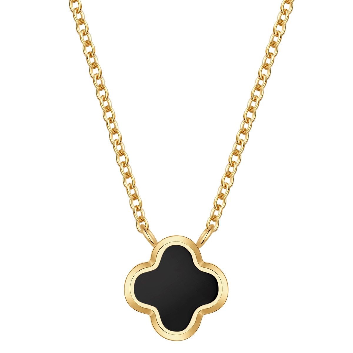 Glanzstücke München Edelstahlkette Kleeblatt gelbgold