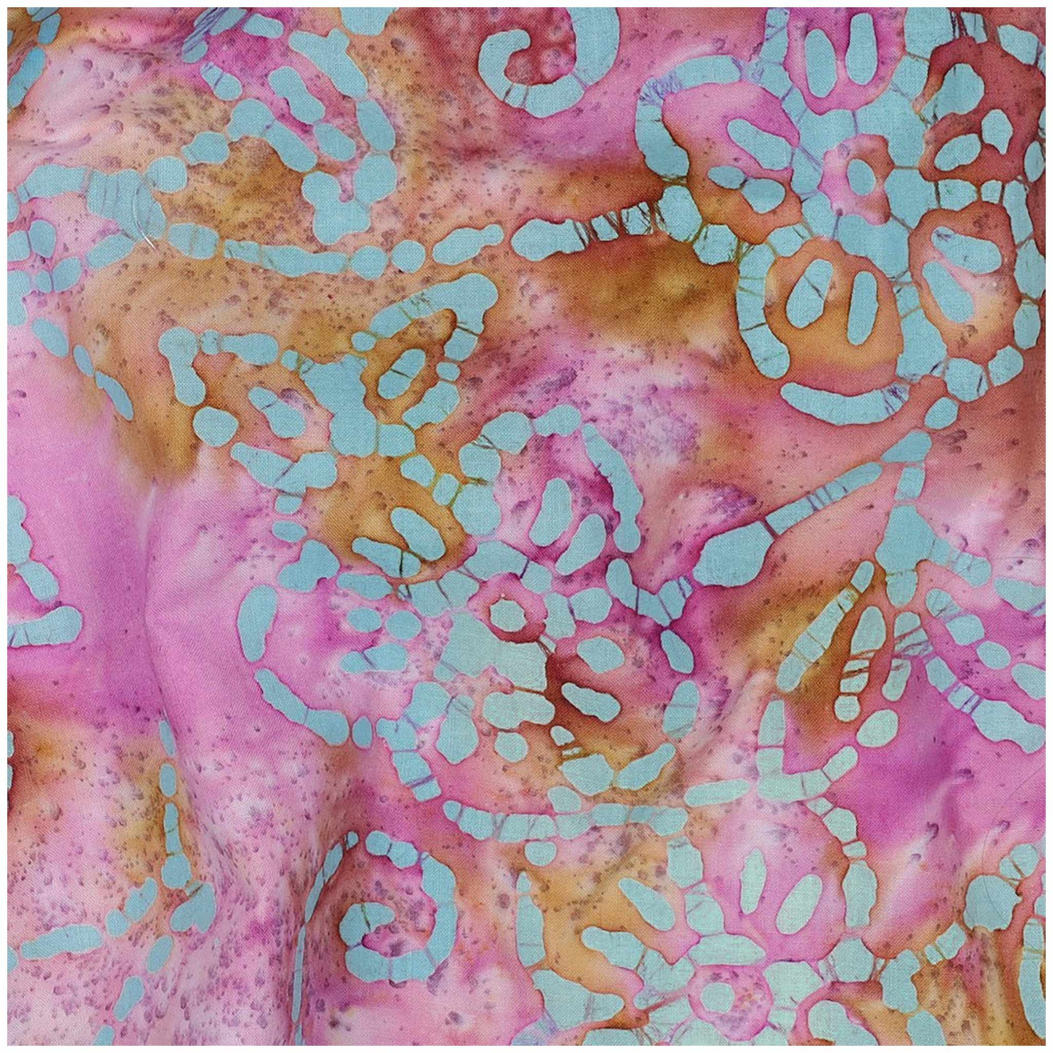 maDDma Stoff Baumwollstoff Blumen-Batik ab 0,5x1,37m Sommerstoff Meterware, rosa