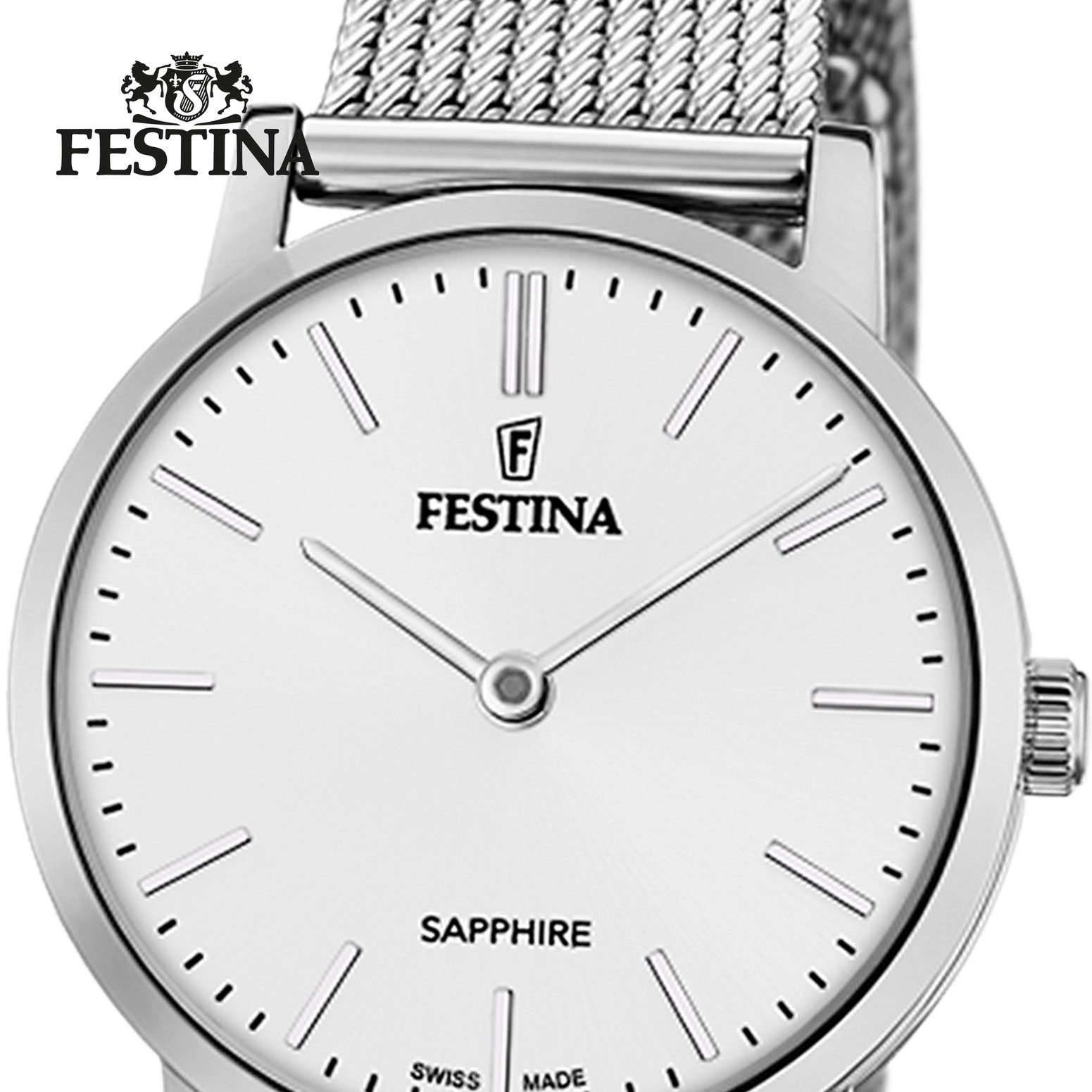Festina Quarzuhr Festina Damenuhr Edelstahl silber, (Analoguhr), Damen Armbanduhr rund, Edelstahlarmband silber, Elegant