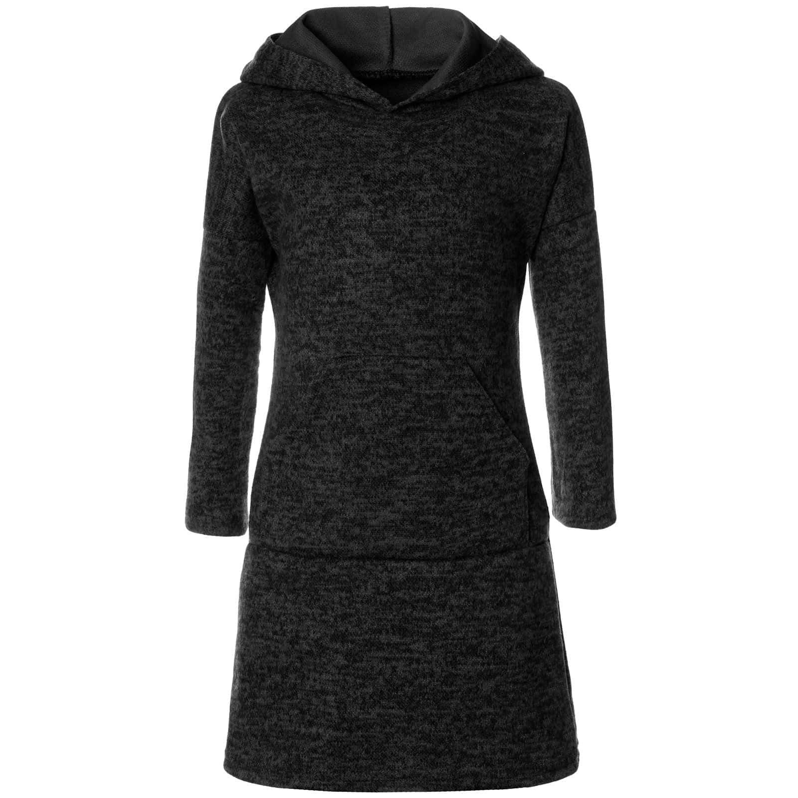 Kängurutasche (1-tlg) Schwarz BEZLIT Kapuze Mädchen Blusenkleid mit Pullover-Kleid