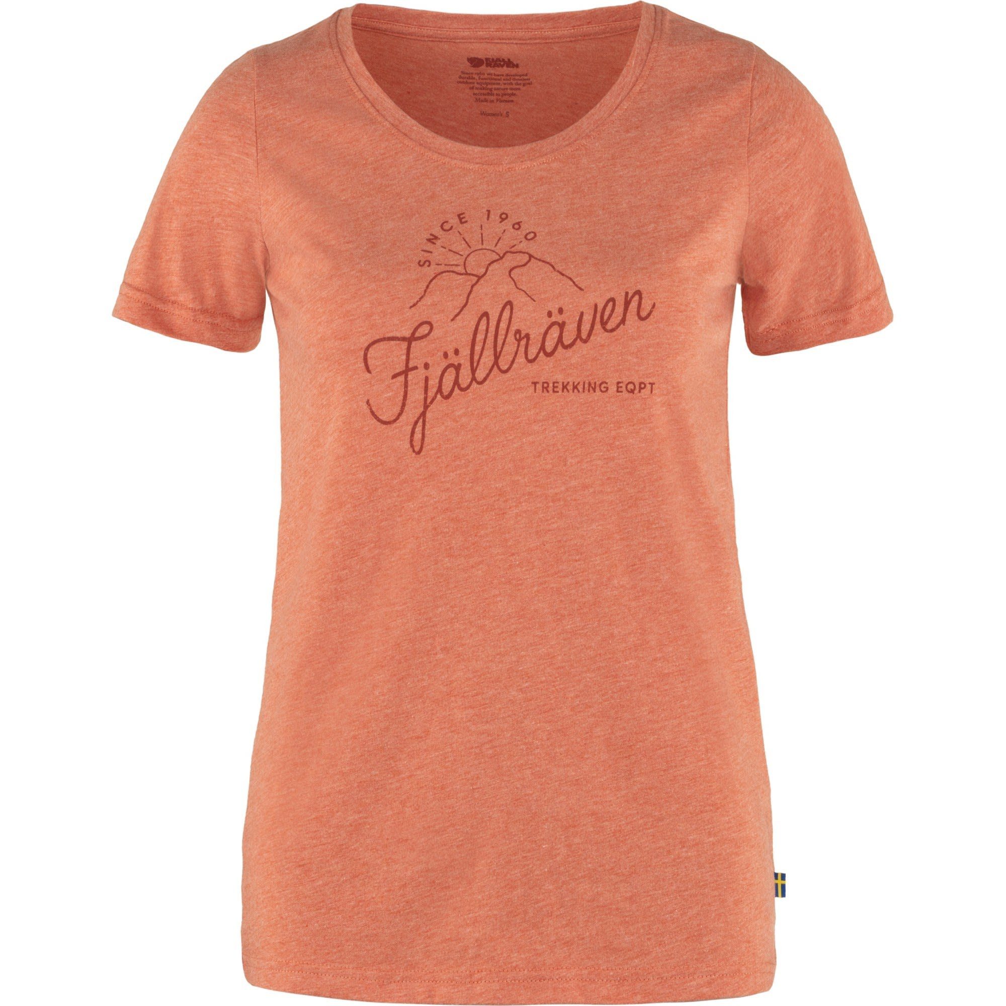 Kurzarm-Shirt Rowan Melange T-Shirt Fjällräven W T-shirt Damen Sunrise Red - Fjällräven