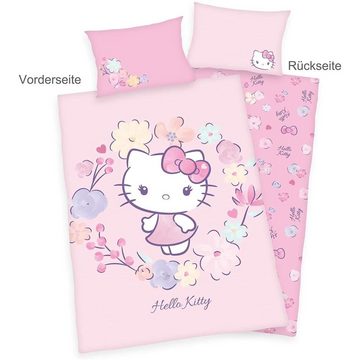 Babybettwäsche Hello Kitty BIO, Herding, 100 x 135 cm Bettbezug, aus Baumwolle, für Mädchen, rosa