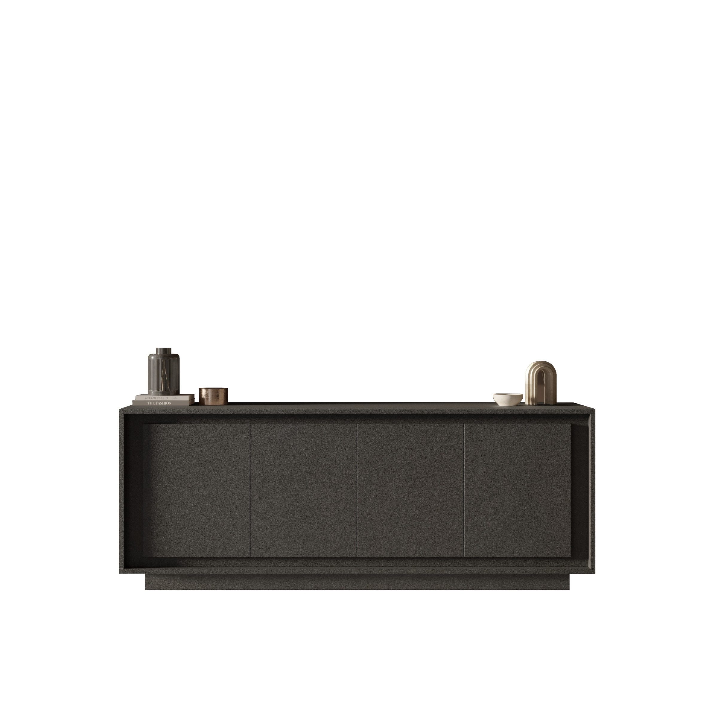 freiraum Sideboard Siena, 4 Türen, Soft-Close, Lava anthrazit - 207x80x50 (BxHxT)