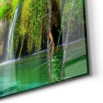 DEQORI Glasbild 'Wasserfälle in Kroatien', 'Wasserfälle in Kroatien', Glas Wandbild Bild schwebend modern