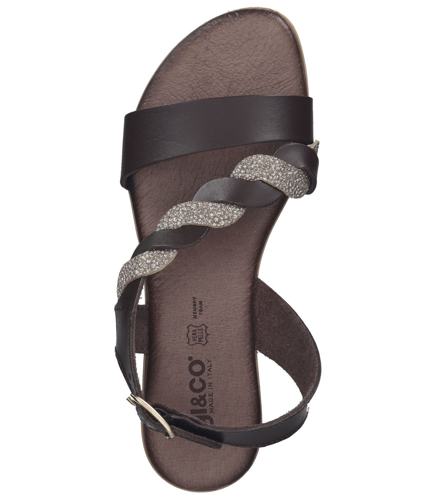 Sandalen CO IGI Leder Zehentrenner Braun/Silber &