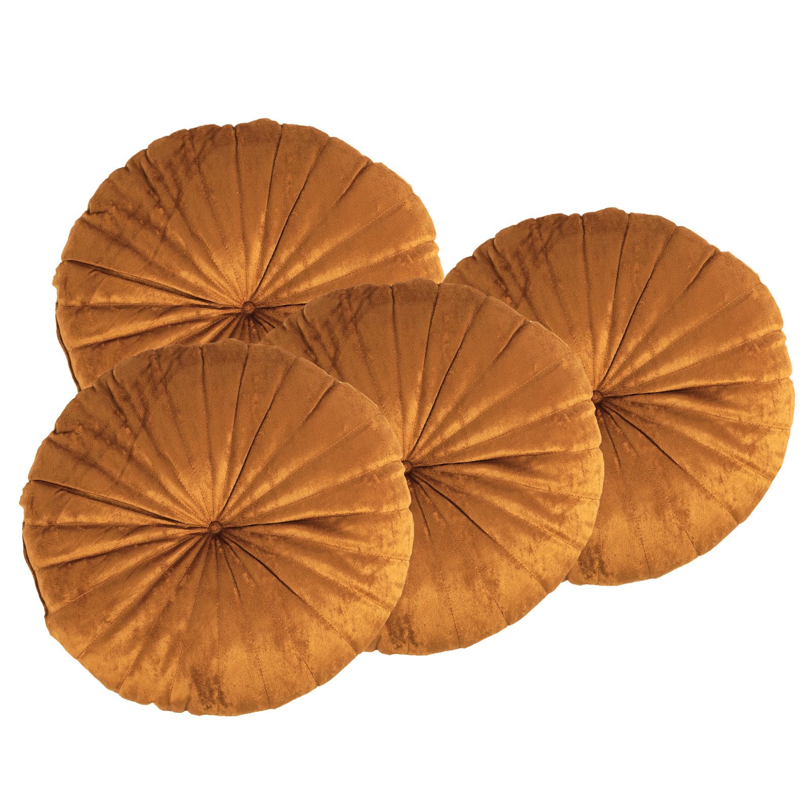 HTI-Living Декоративные подушки Декоративные подушки 4 Stück Ø 38 cm Curry, rundes Подушки Sofakissen