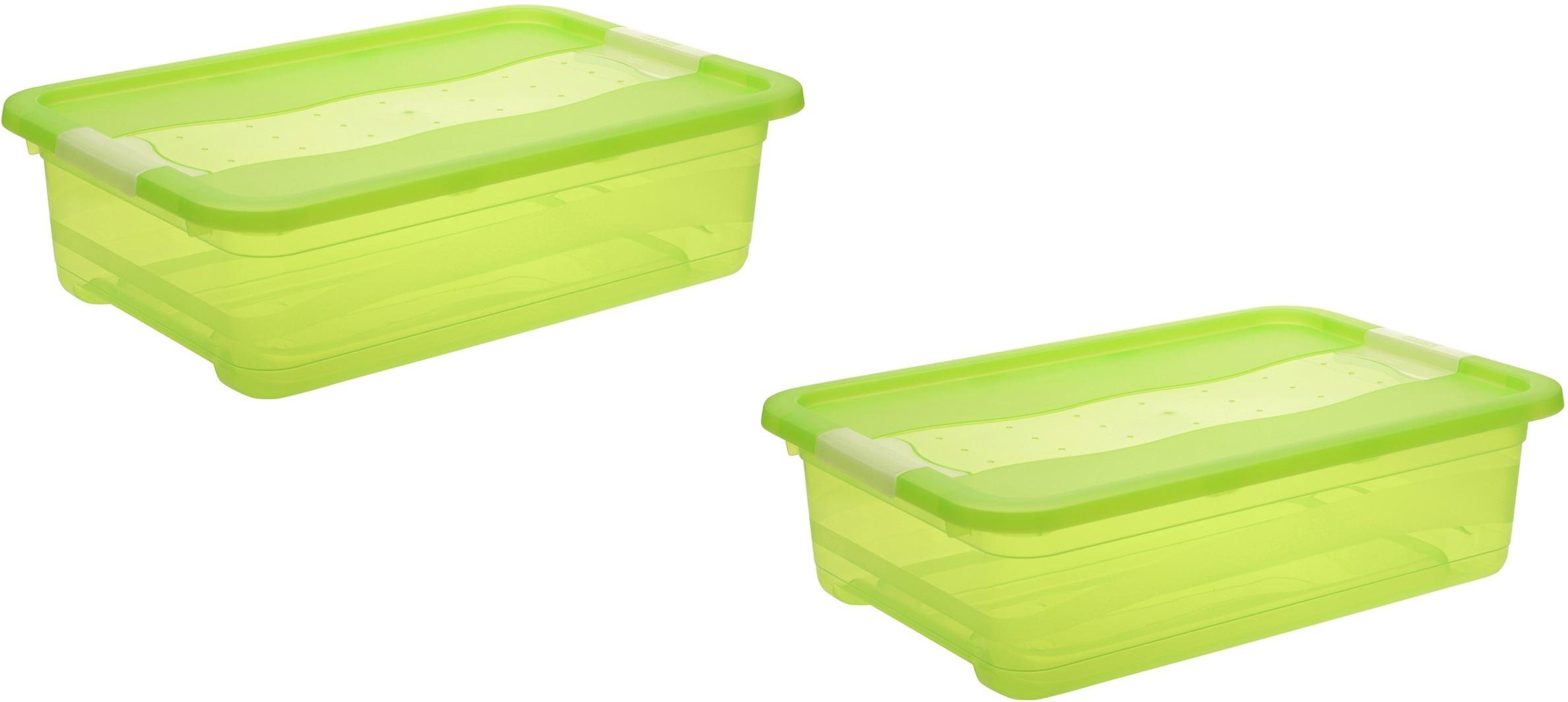 Aufbewahrungsbox mit Deckel, 59,5 x 39,5 x 17 cm, 28 Liter, 2er Set, »cornelia« Aufbewahrungsbox mit Deckel, 59,5 x 39,5 x 17 cm, 28 Liter, 2er Set, »cornelia«