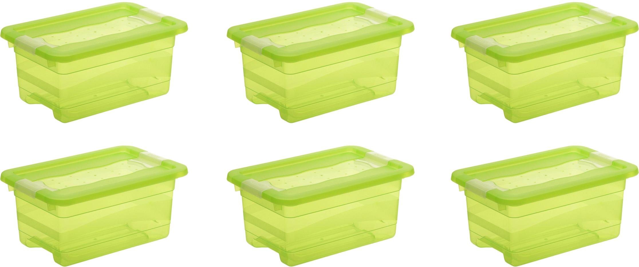 Aufbewahrungsbox mit Deckel, 29,5 x 19,5 x 12,5 cm, 4 Liter, 6er Set, »cornelia« Aufbewahrungsbox mit Deckel, 29,5 x 19,5 x 12,5 cm, 4 Liter, 6er Set, »cornelia«