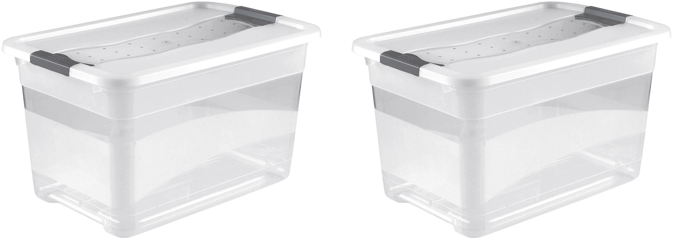 Aufbewahrungsbox mit Deckel, 59,5 x 39,5 x 34 cm, 52 Liter, 2er Set, »cornelia« Aufbewahrungsbox mit Deckel, 59,5 x 39,5 x 34 cm, 52 Liter, 2er Set, »cornelia«