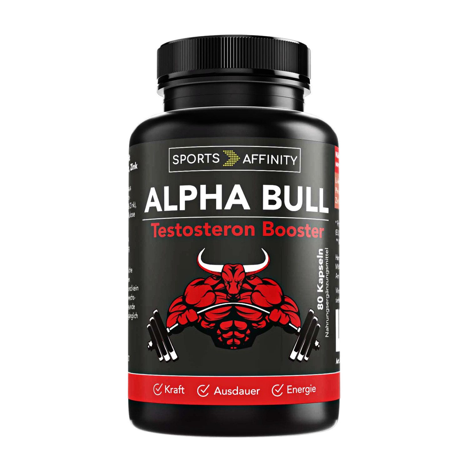 Sports Affinity Alpha Bull - L-Arginin + Zink + Pinienrindenextrakt, 80 Kapseln Kapseln, 74 g